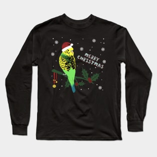 merry christmas - budgie doodle Long Sleeve T-Shirt